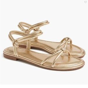 J. Crew Gold Metallic Strappy Knot Sandals